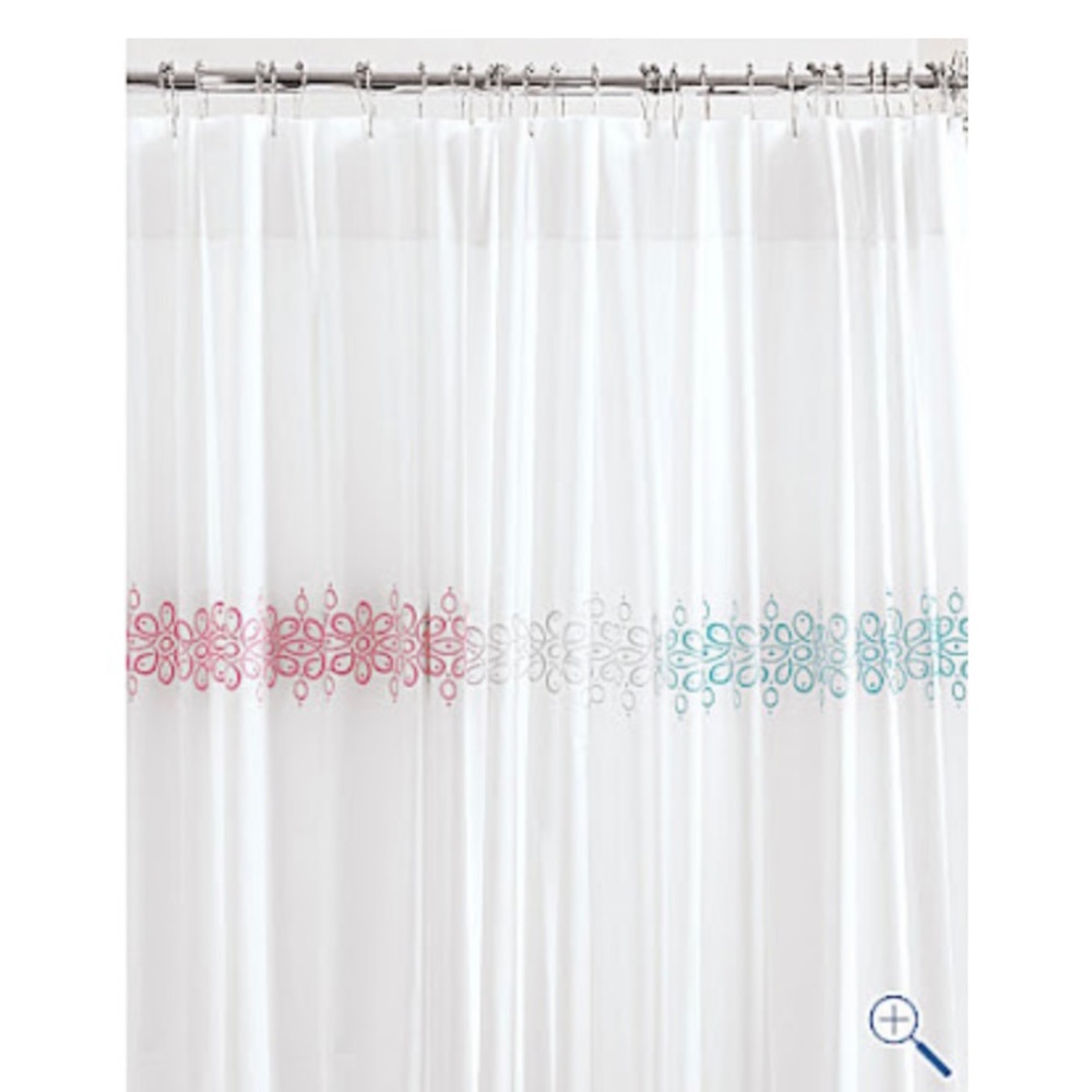 Lilly Pulitzer for Garnet Hill Sunday Funday Aqua Shower Curtain